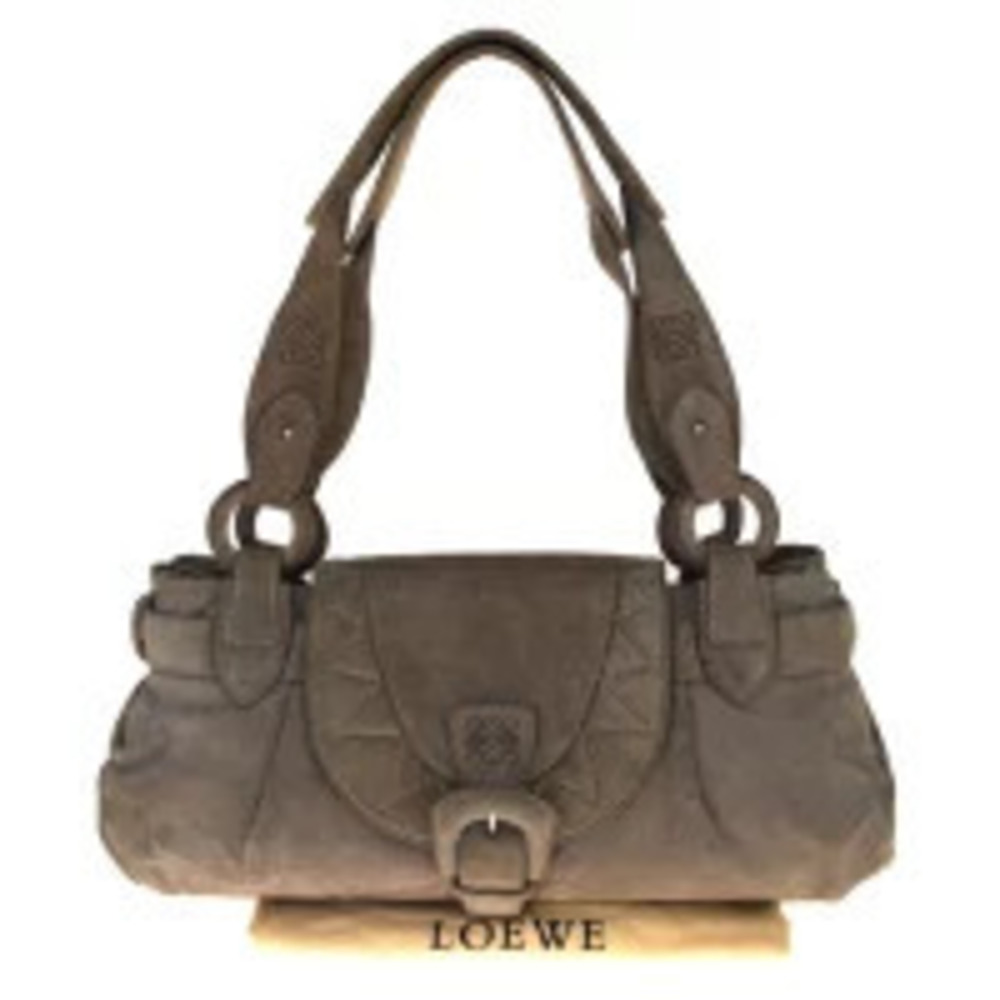 Loewe Shoulder Bag Handbag Brown Suede
